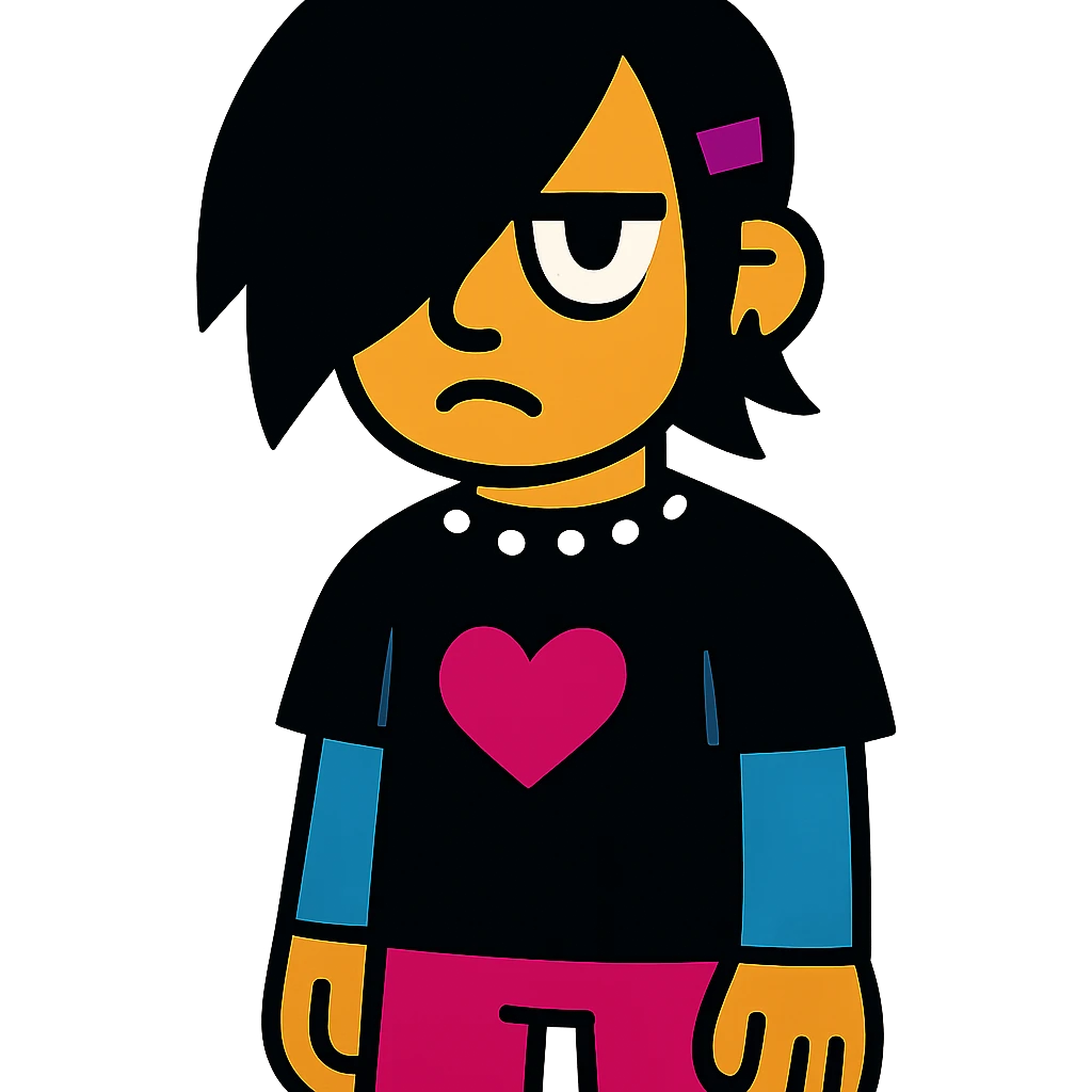 vibrant toon style emo character emoji