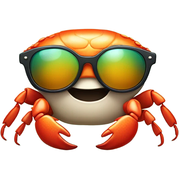 Tropical happy crab with sunglasses  emoji
