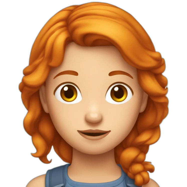 Une fille rousse folle emoji