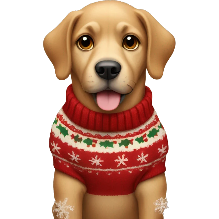 Dog in a Christmas sweater  emoji