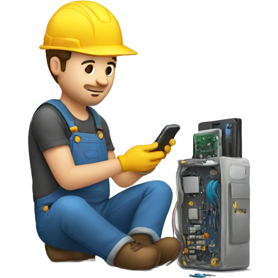 man repairing phones emoji