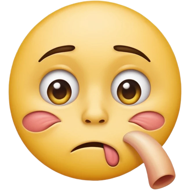 Create an regular circle emoji that is rolling his eyes and super gross make it yellow picking his nose too emoji