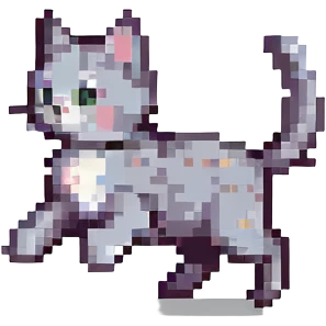 pixel art style cat running animation frame 3 emoji