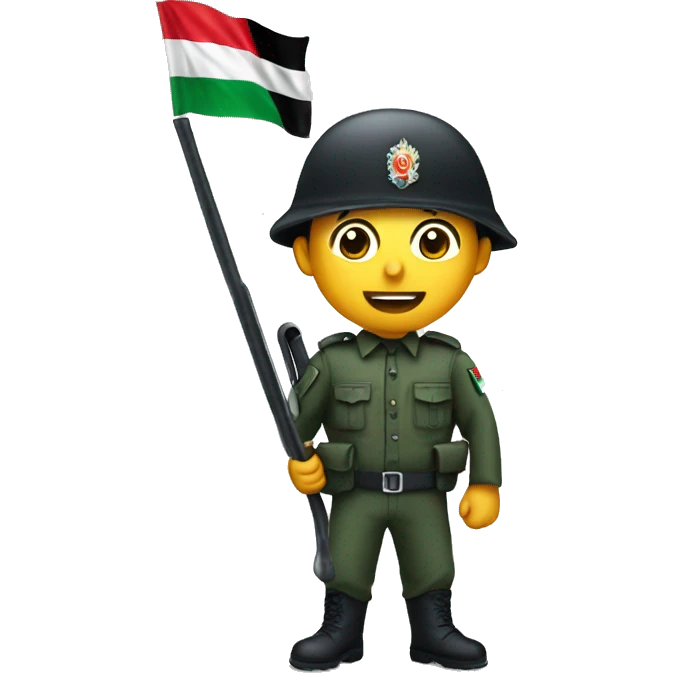 Palestinian gendarme holding baton emoji