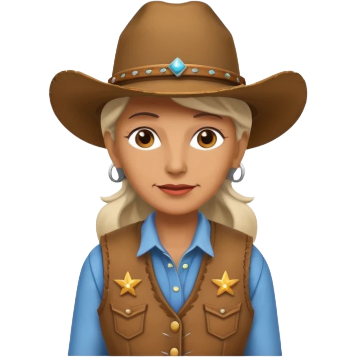 old cowgirl with vest emoji