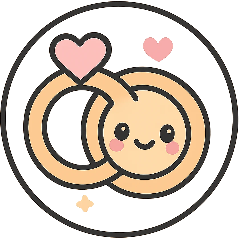 little alchemy style icon
subject: a vow
border: medium-black
shape: round, circular
background: white
style: full color fill with medium black outlining emoji