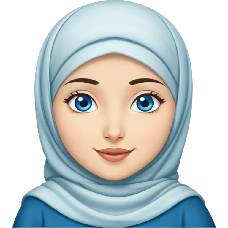 Turkish beautiful finish Konya girl blue eyes with hijab and islamic dress she’s Winking  emoji