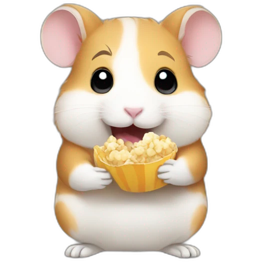 Hamster eating popcorn emoji
