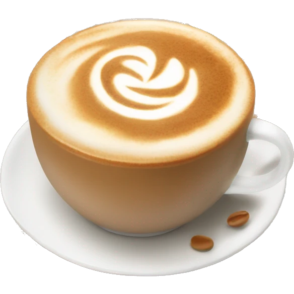 caramel cappuccino with leaves around it ￼ emoji