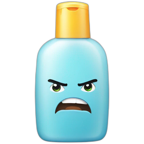 Angry shampoo bottle emoji