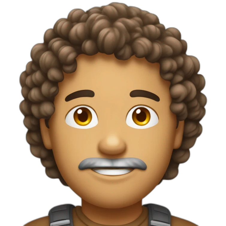 un mec brun avec des cheveux bouclé emoji