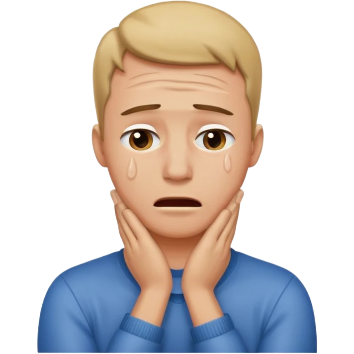 guy with hands around his neck crying emoji