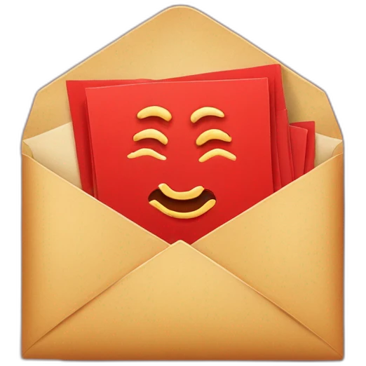 red envelope with yuan inside emoji