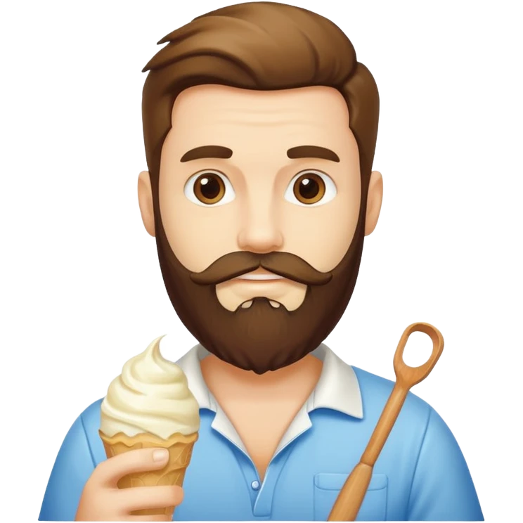 bearded man ice cream emoji