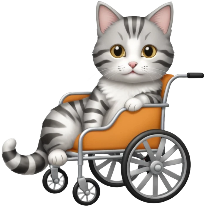 cat in a pet wheelchair emoji