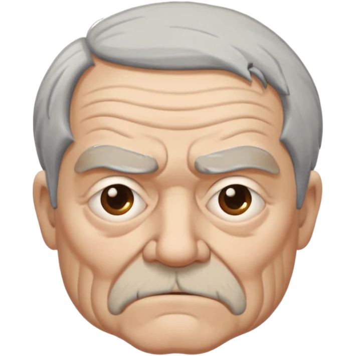Grumpy old man with one blind eye emoji