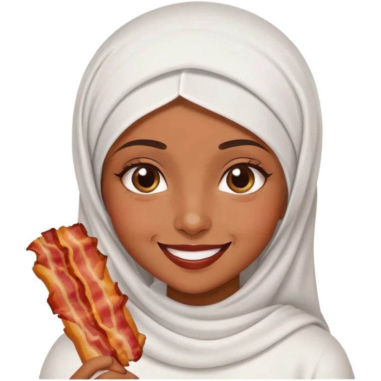Muslim girl with bacon  emoji