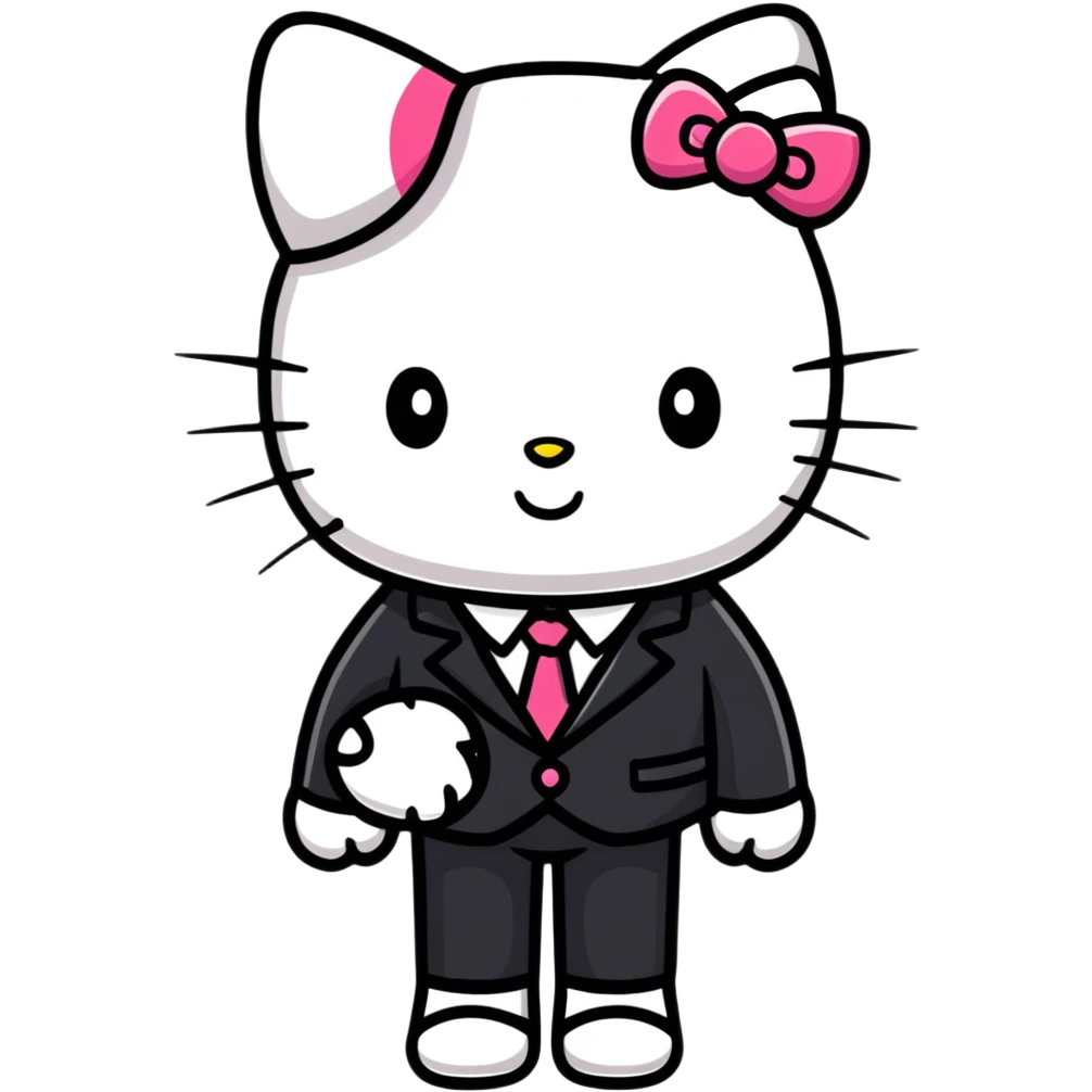 Hello Kitty in business attire working emoji