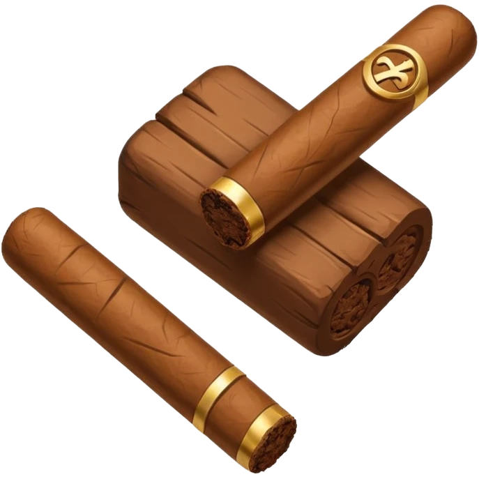 cigar with bloc symbol in ios style horizontaly emoji