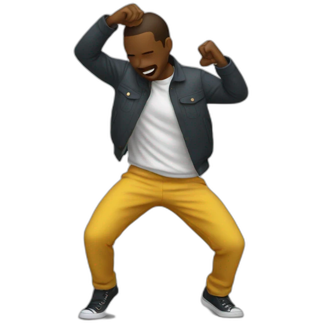 a men doing a dab (dance) emoji