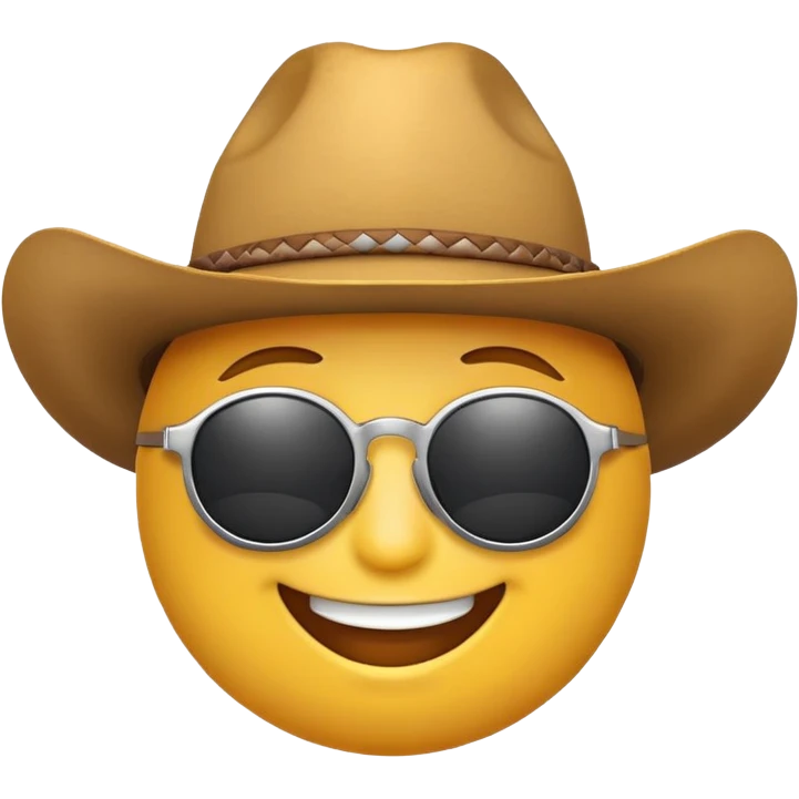 Smiling emoji wearing cowboy hat and sunglasses  emoji