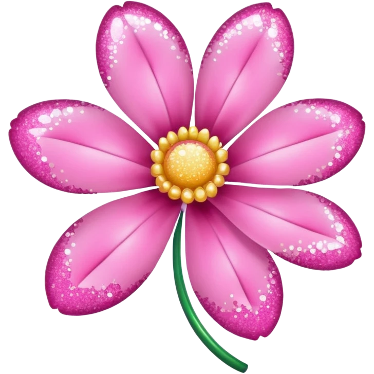 glitter pink flower emoji