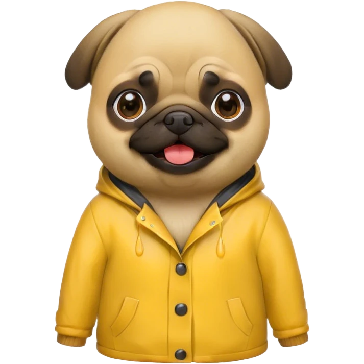 pug in a yellow raincoat emoji