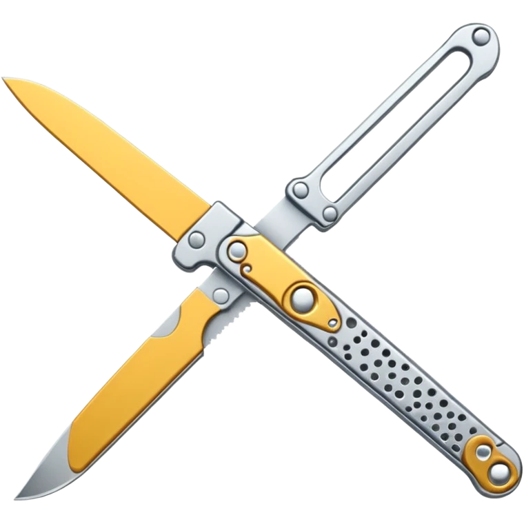 Silver colour butterfly knife not golden emoji