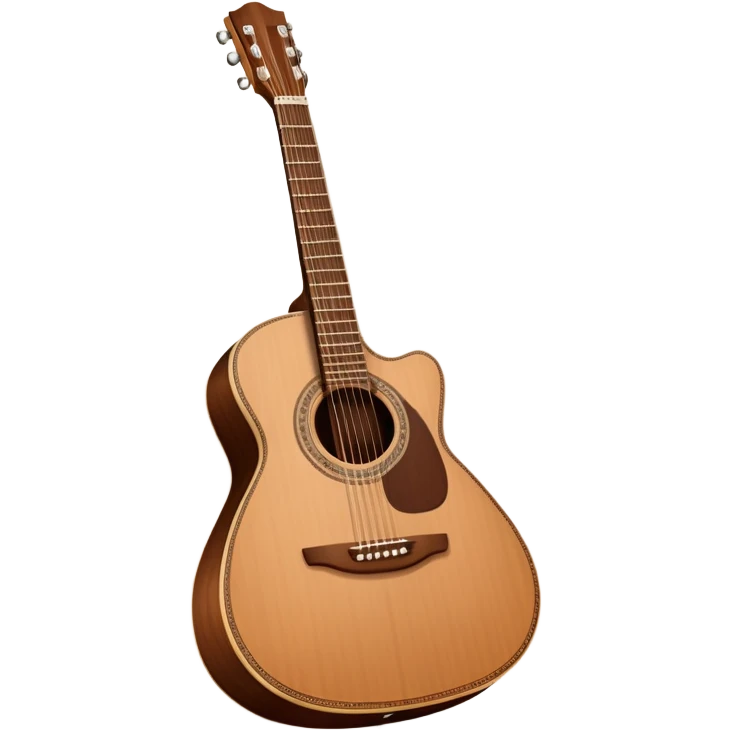 guitarra acustica en madera emoji