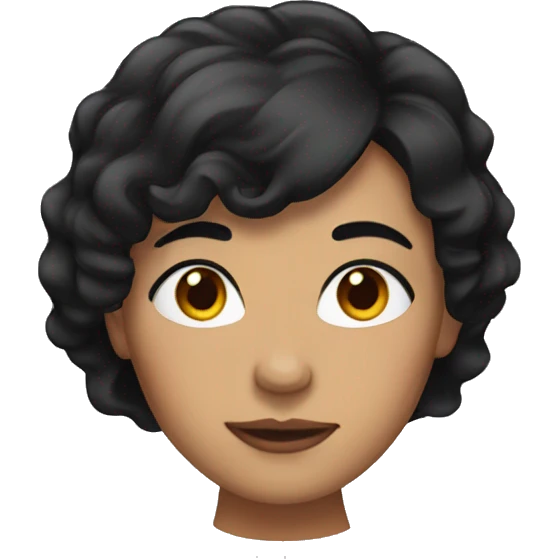 Woman with black hair emoji