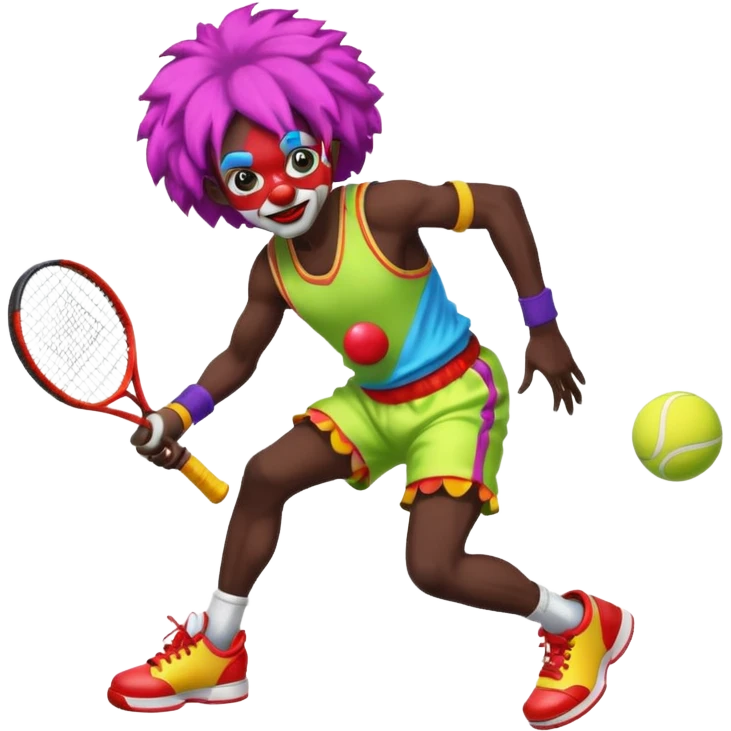 tennis player black clown man emoji