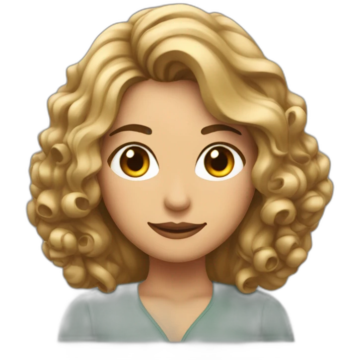 Mujer con media melena rizada con mechas emoji