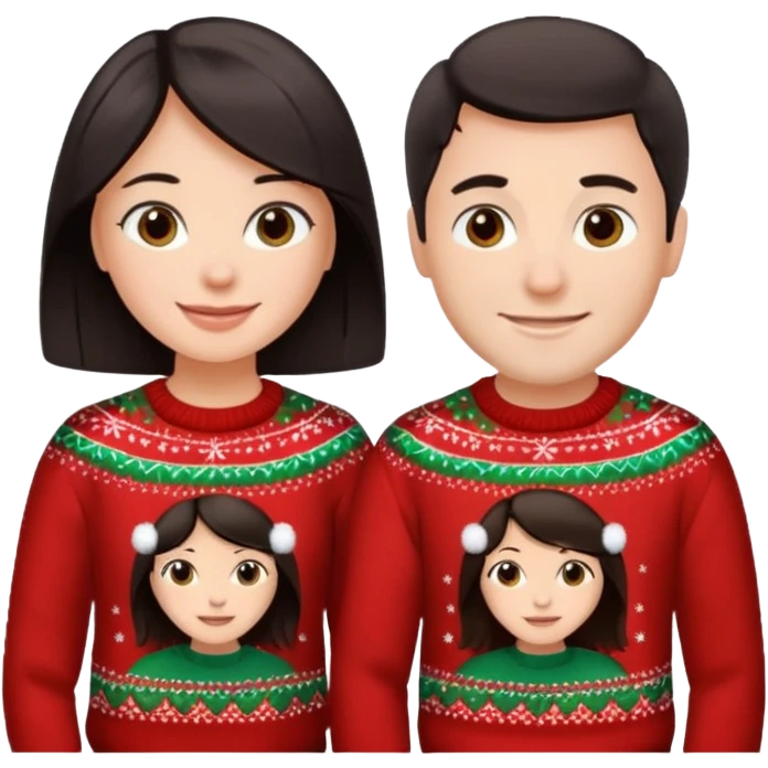 date night christmas couples, dark hair, facing each other emoji