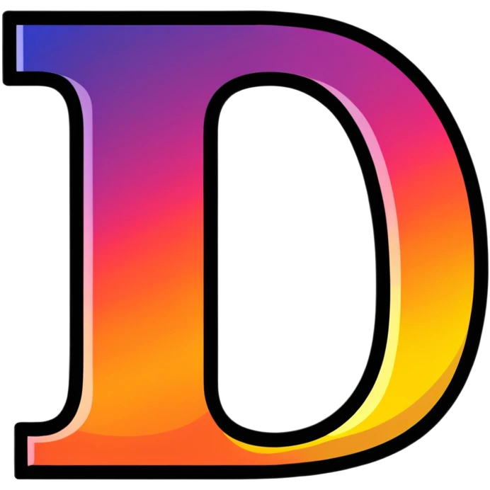 Colorful Gradient Alphabetical Letter “D” emoji