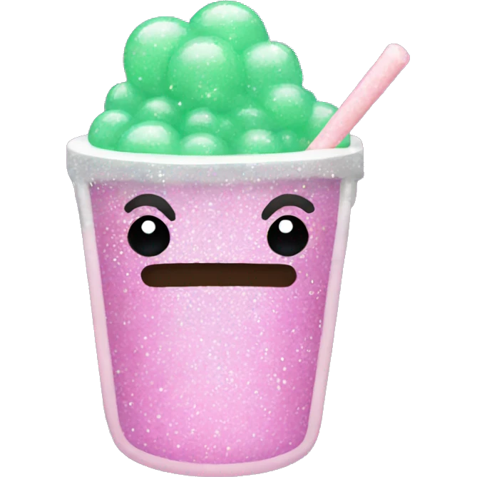 Make a glittery boba emoji