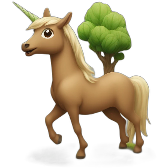 Une licorne qui vole avec groot sur son dos emoji