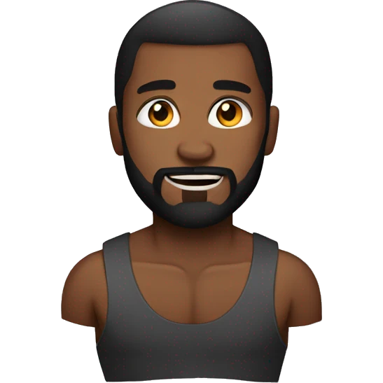 Muscular black man with beard  emoji