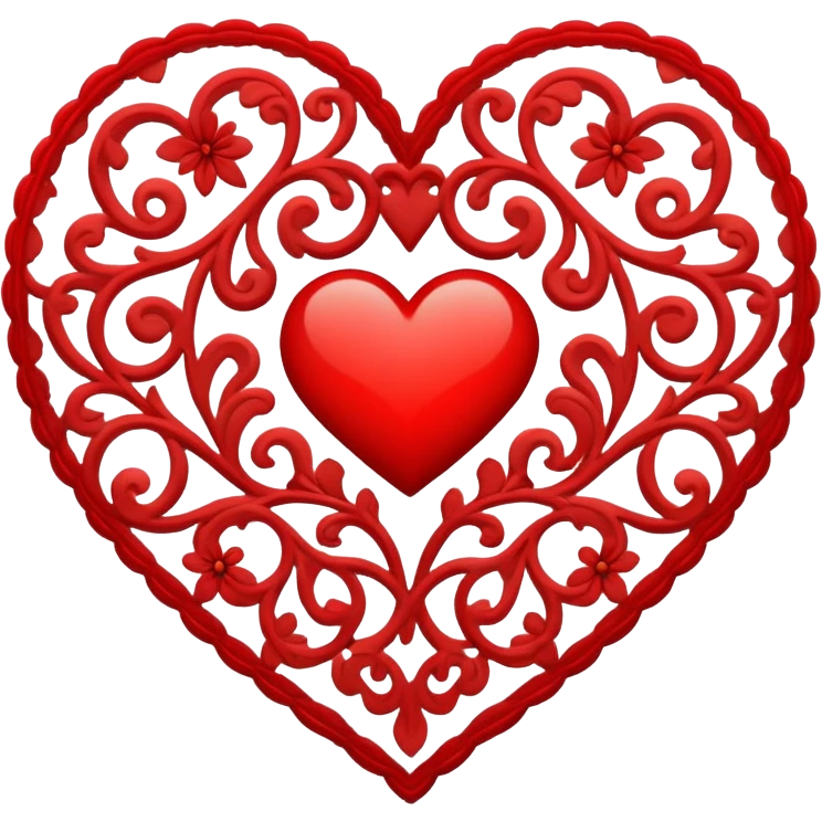 red lace heart emoji