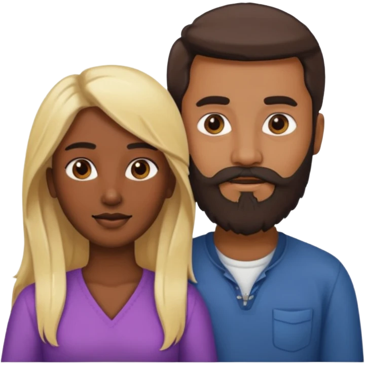 Indian man with beard holding naked blonde woman vagina emoji