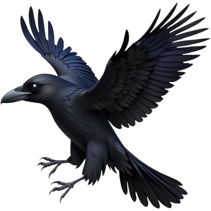 single raven in flight emoji