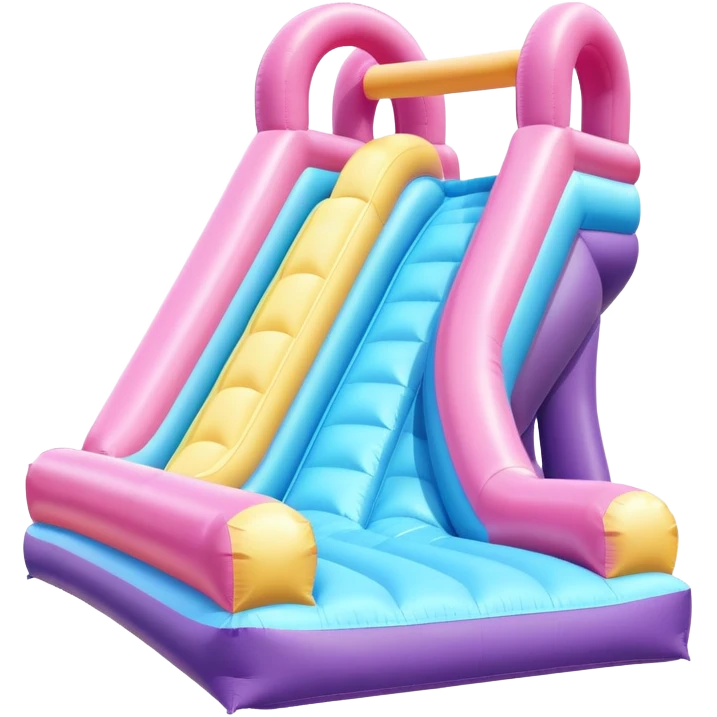 a bouncy inflatable pastel play slide emoji