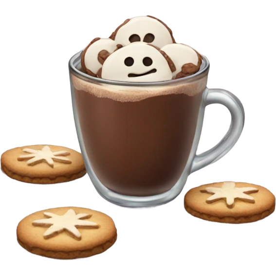 Winter cocoa with cookies emoji