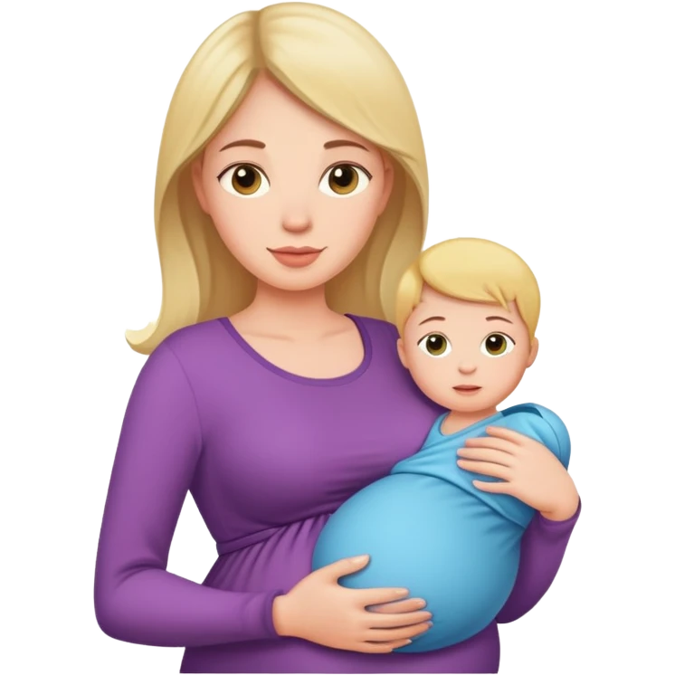 woman in second trimester of pregnancy with baby bump emoji