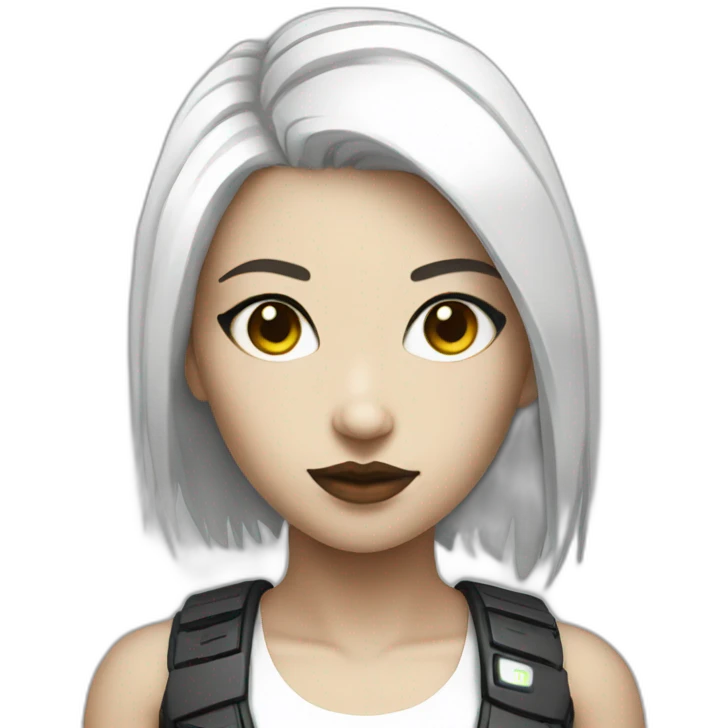 white cyberpunk girl emoji