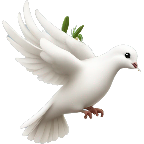 A white dove with an olive branch emoji