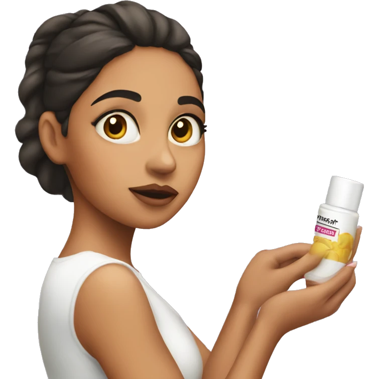Latina girl applying cream on face emoji