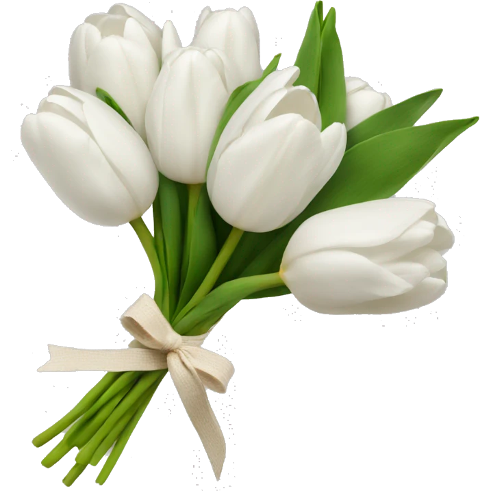 White tulip bouquet emoji