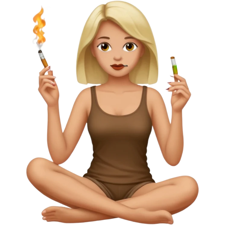 femme pieds nus qui fume emoji