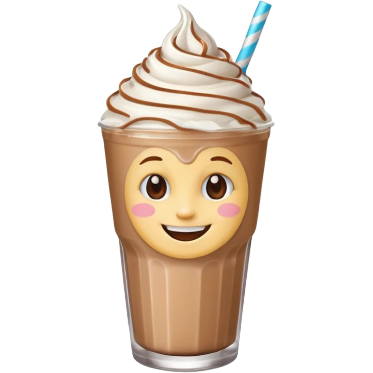 milkshake with a face and earrings emoji