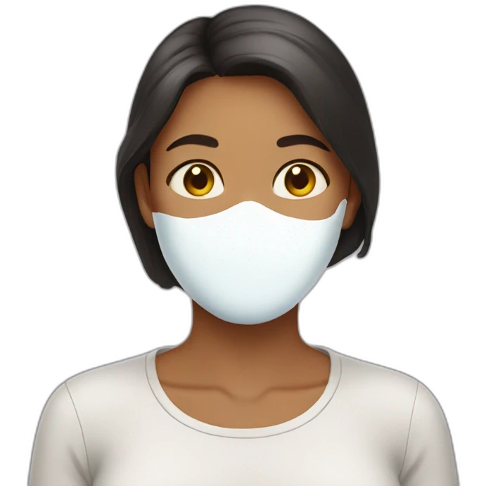 Woman have milk on her face emoji